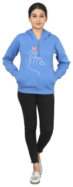 

AF Affair Women Printed Hoodie - Blue
