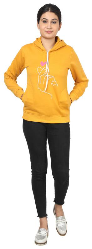 

AF Affair Women Printed Hoodie - Yellow