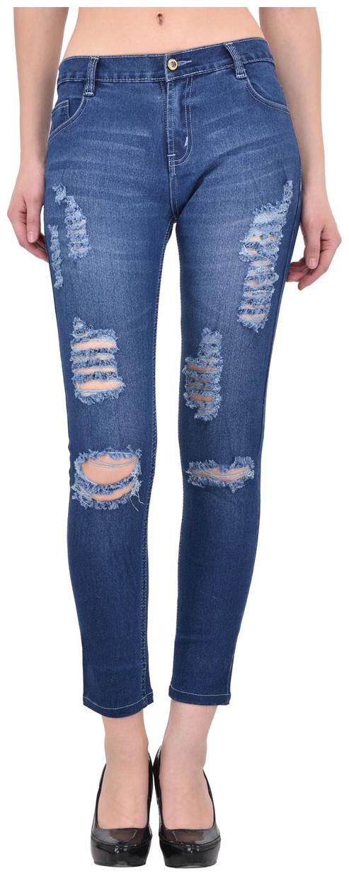 

AFW Women s Blue Strechable Distressed Denim Jeans