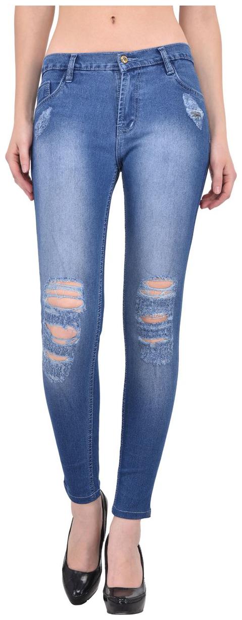 

AFW Women s Blue Strechable Distressed Denim Jeans