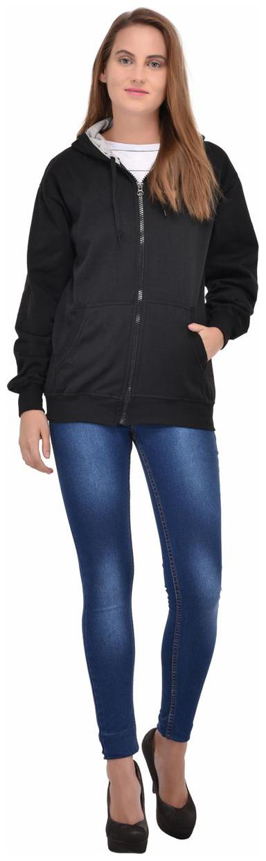 

Ansh Fashion Wear Women Solid Sweatshirt - Black