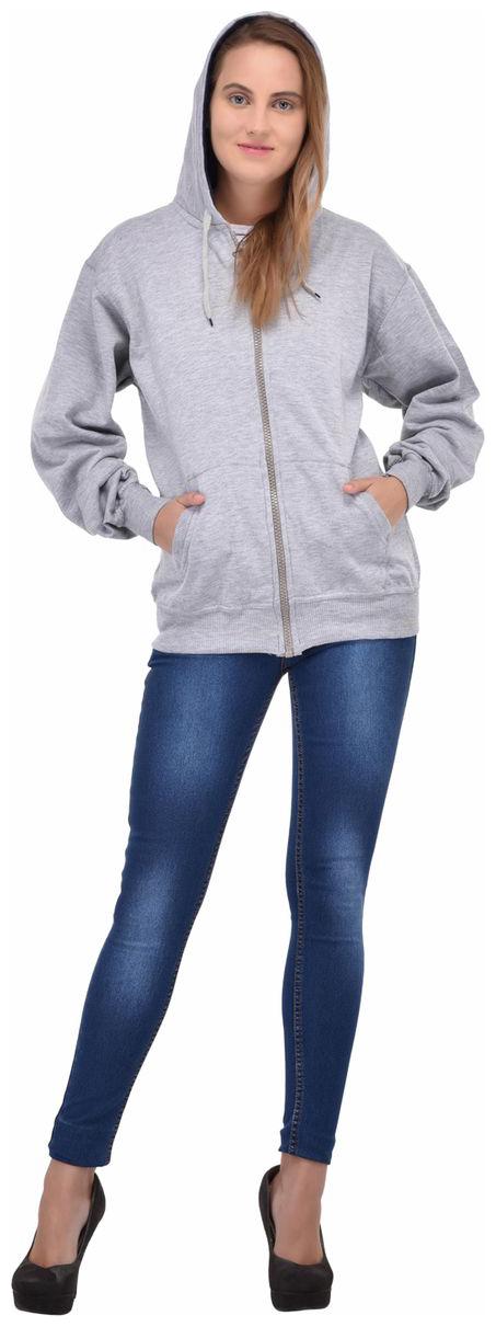 

Ansh Fashion Wear Women Solid Sweatshirt - Grey