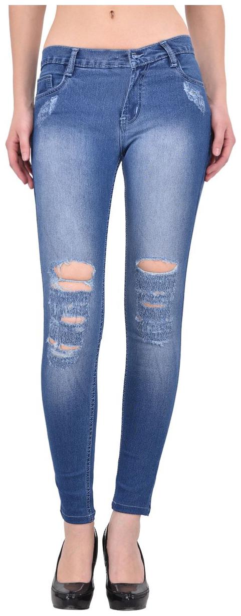 

AFW Women s Blue Strechable Distressed Denim Jeans