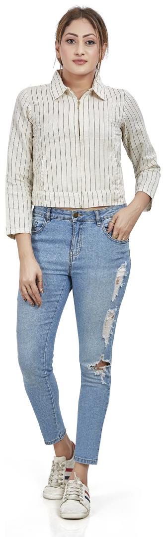 

Agozzy Women Printed Regular top - White