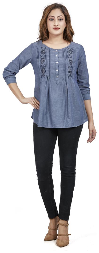

Agozzy Women Solid Regular top - Grey