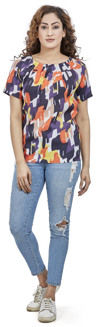 

Agozzy Women Printed Regular top - Multi