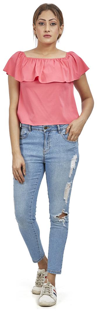 

Agozzy Women Solid Regular top - Pink