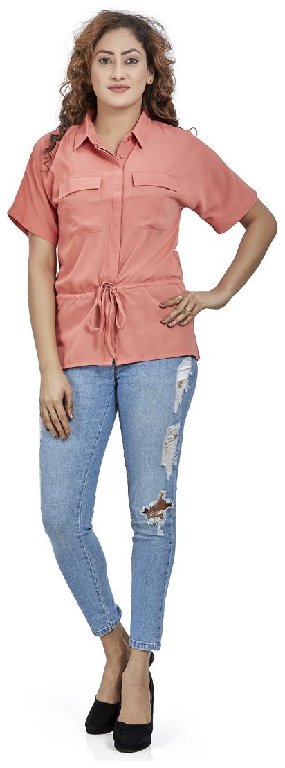 

Agozzy Women Solid Regular top - Pink