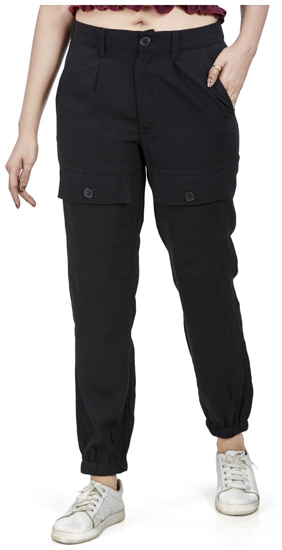 

Agozzy Women Black Regular fit Cargos