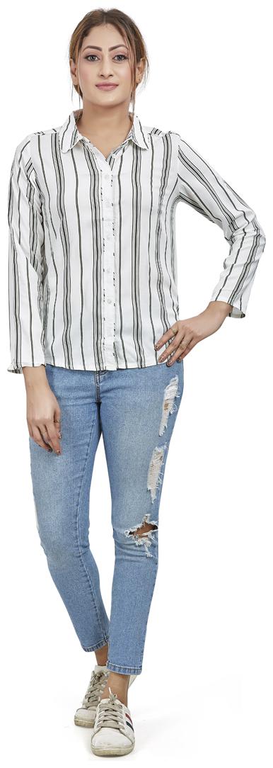 

Agozzy Women Printed Regular top - White