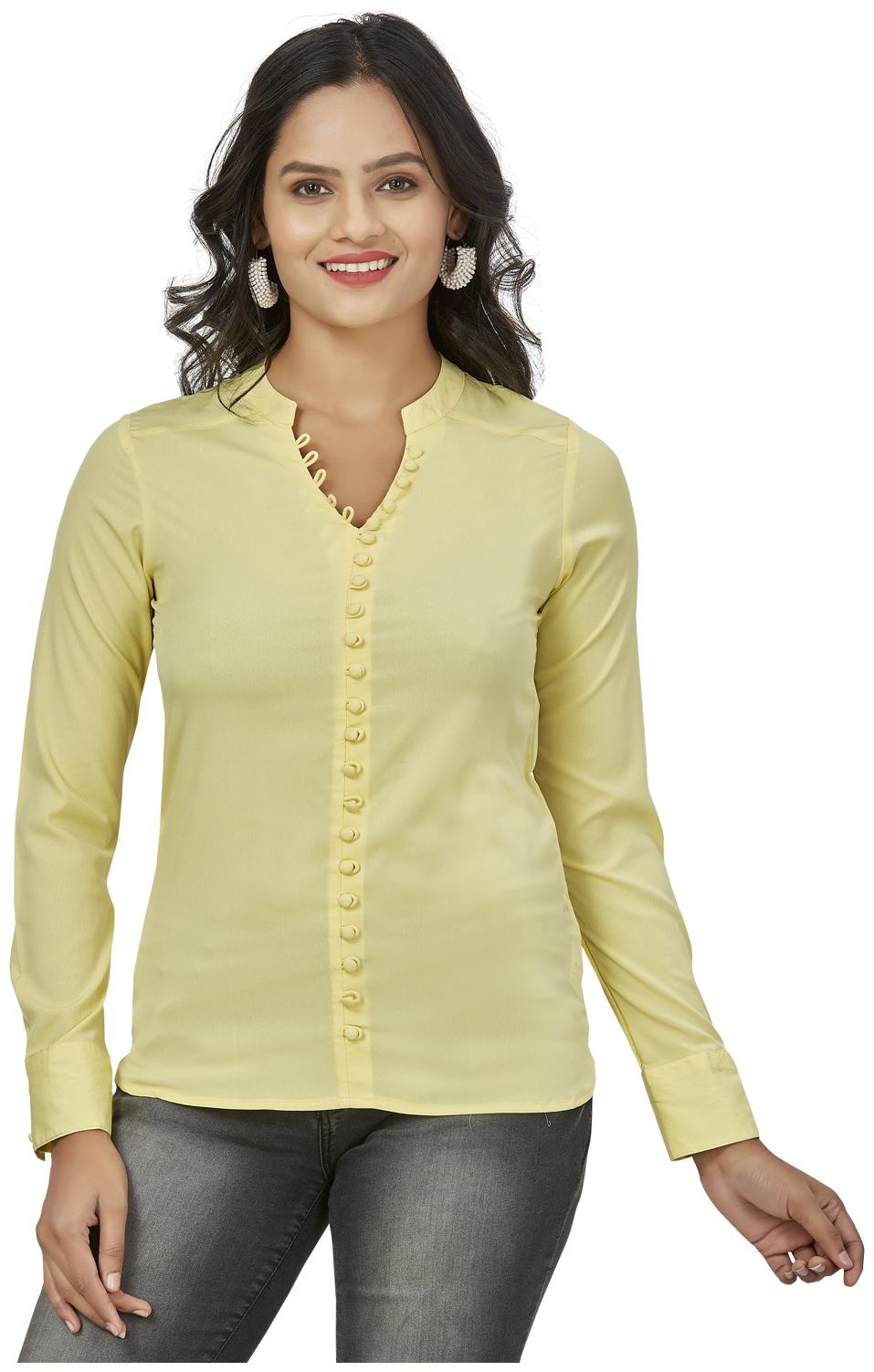 

Agozzy Women Solid Regular top - Yellow