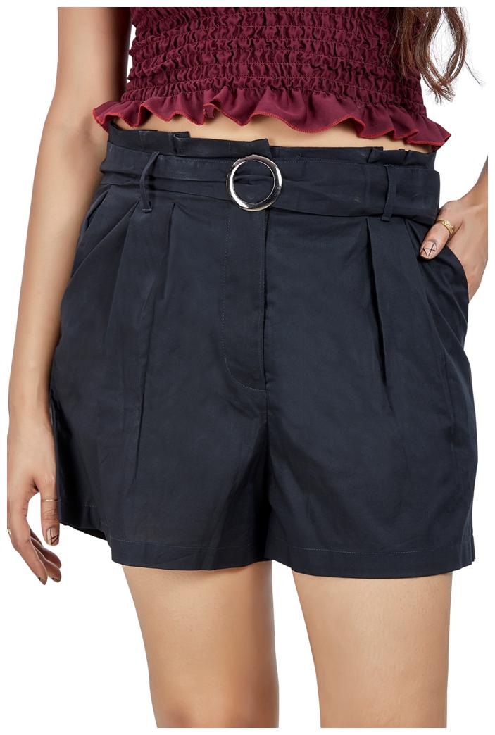

Agozzy Women Solid Regular shorts - Black