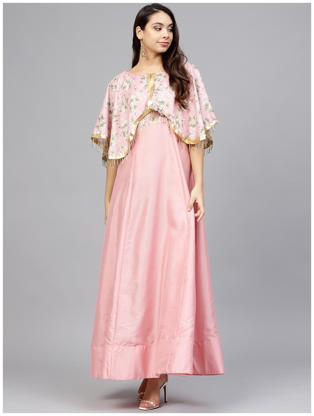 

Ahalyaa Women Pink Floral Anarkali Kurta