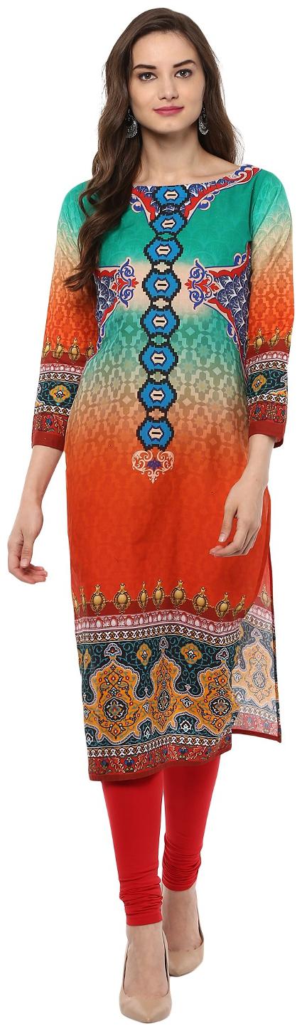 

Ahalyaa Women Multi Printed Straight Kurta
