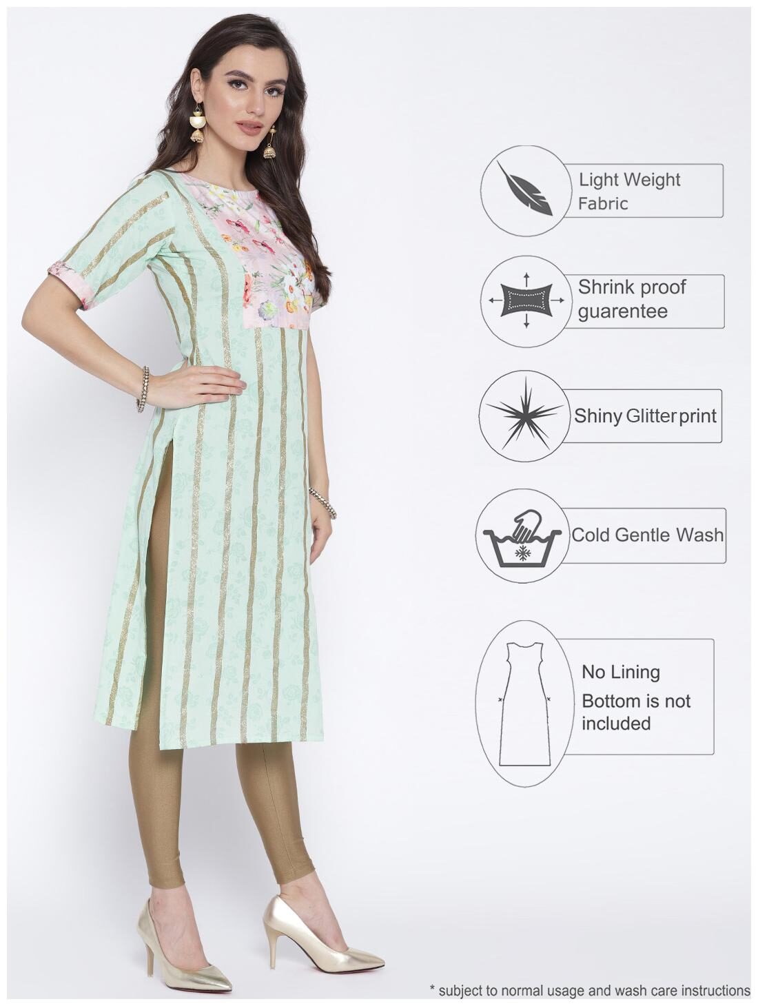 

Ahalyaa Women Blue Floral Straight Kurta