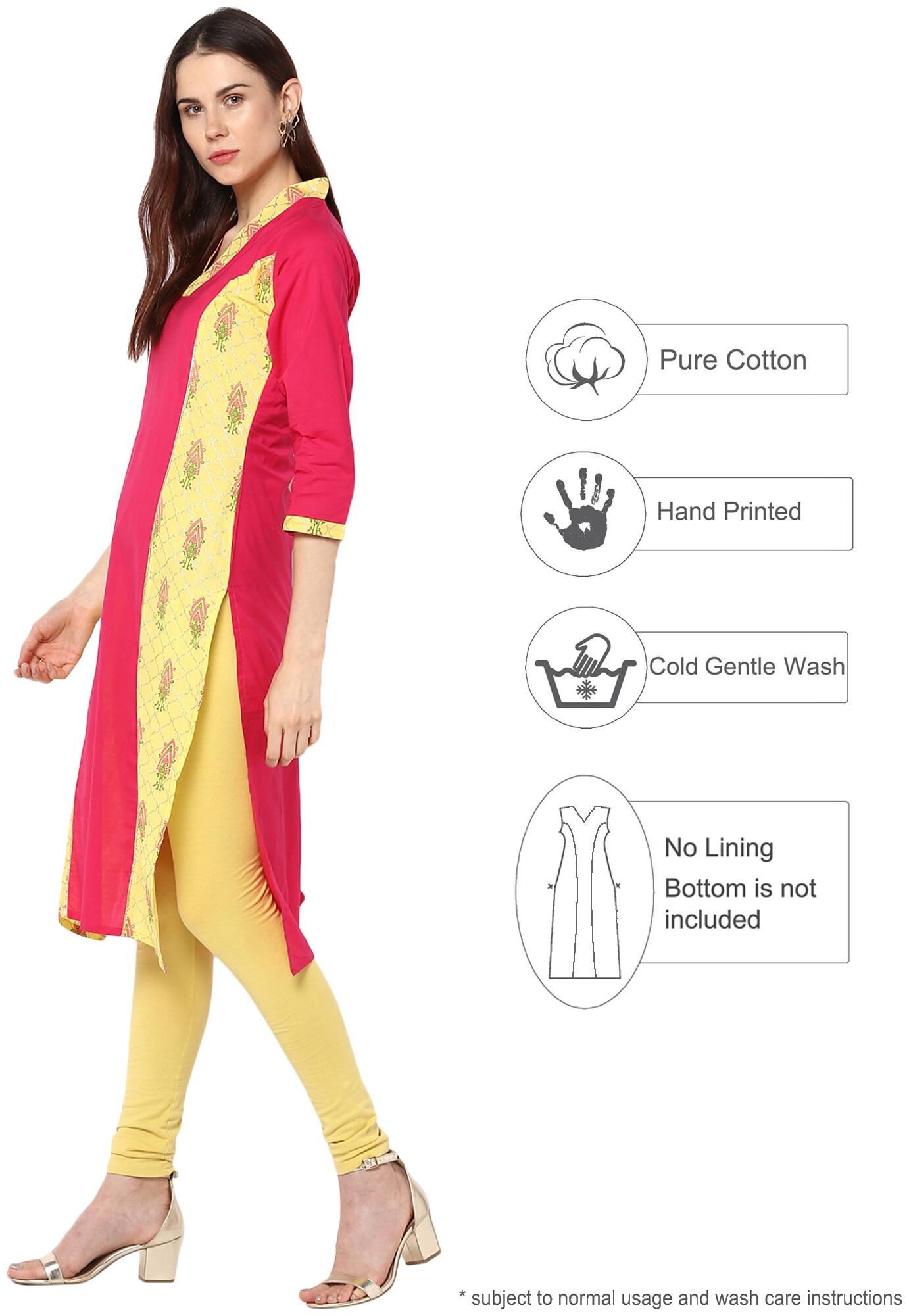 

Ahalyaa Women Pink Printed Straight Kurta