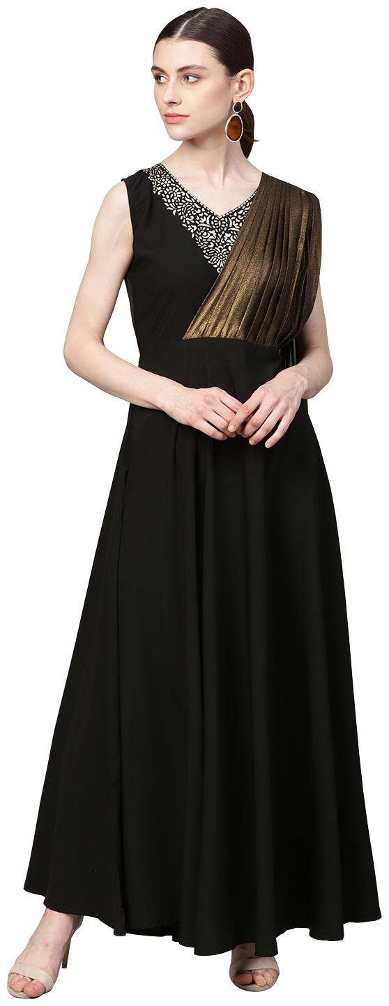 

Ahalyaa Women Crepe Black Kurta