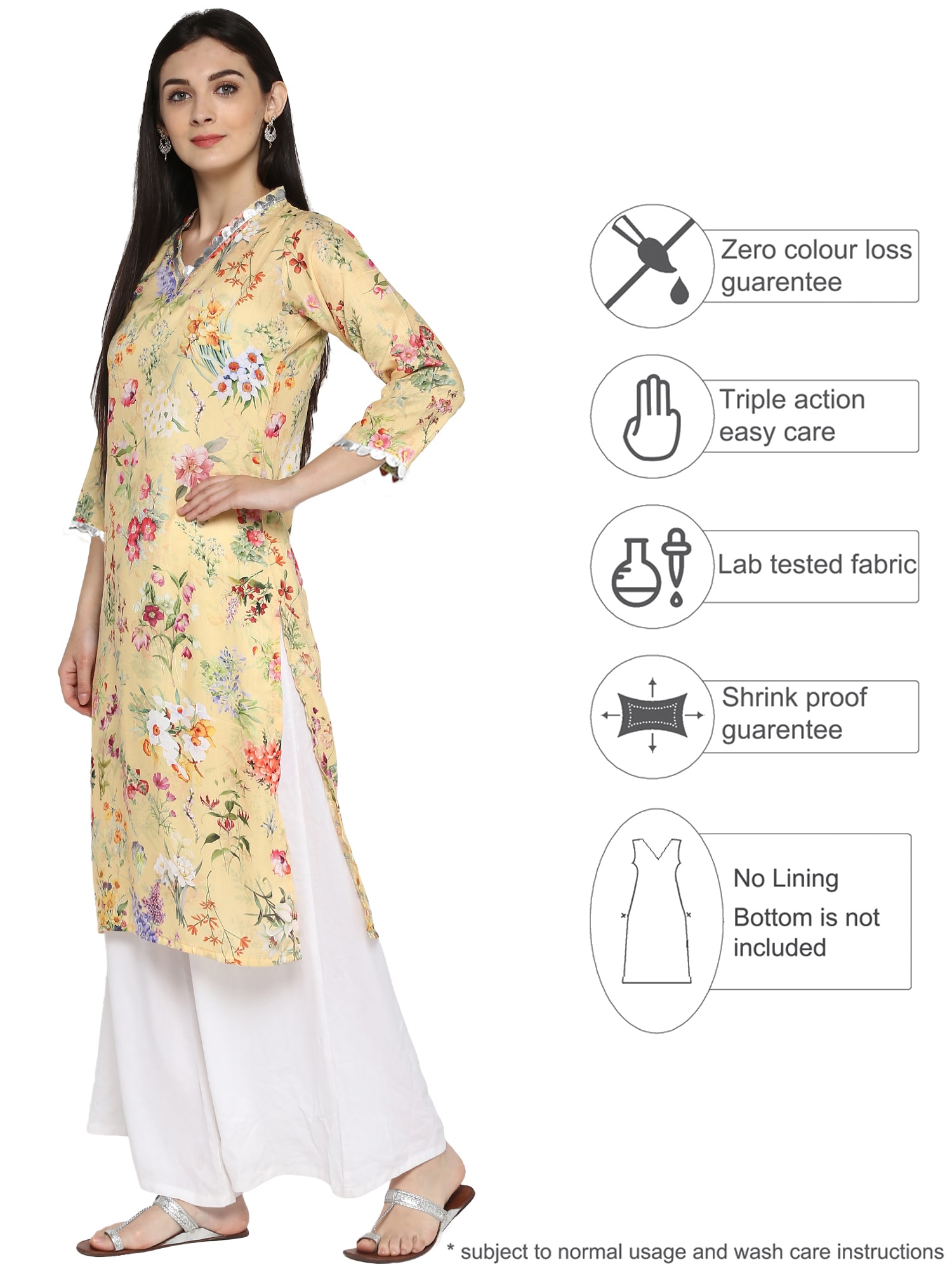 

Ahalyaa Women Yellow Printed Straight Kurta