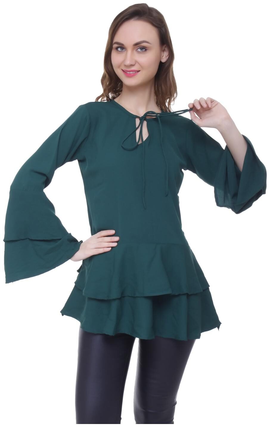 

AISA FASHION Women Solid Regular top - Green