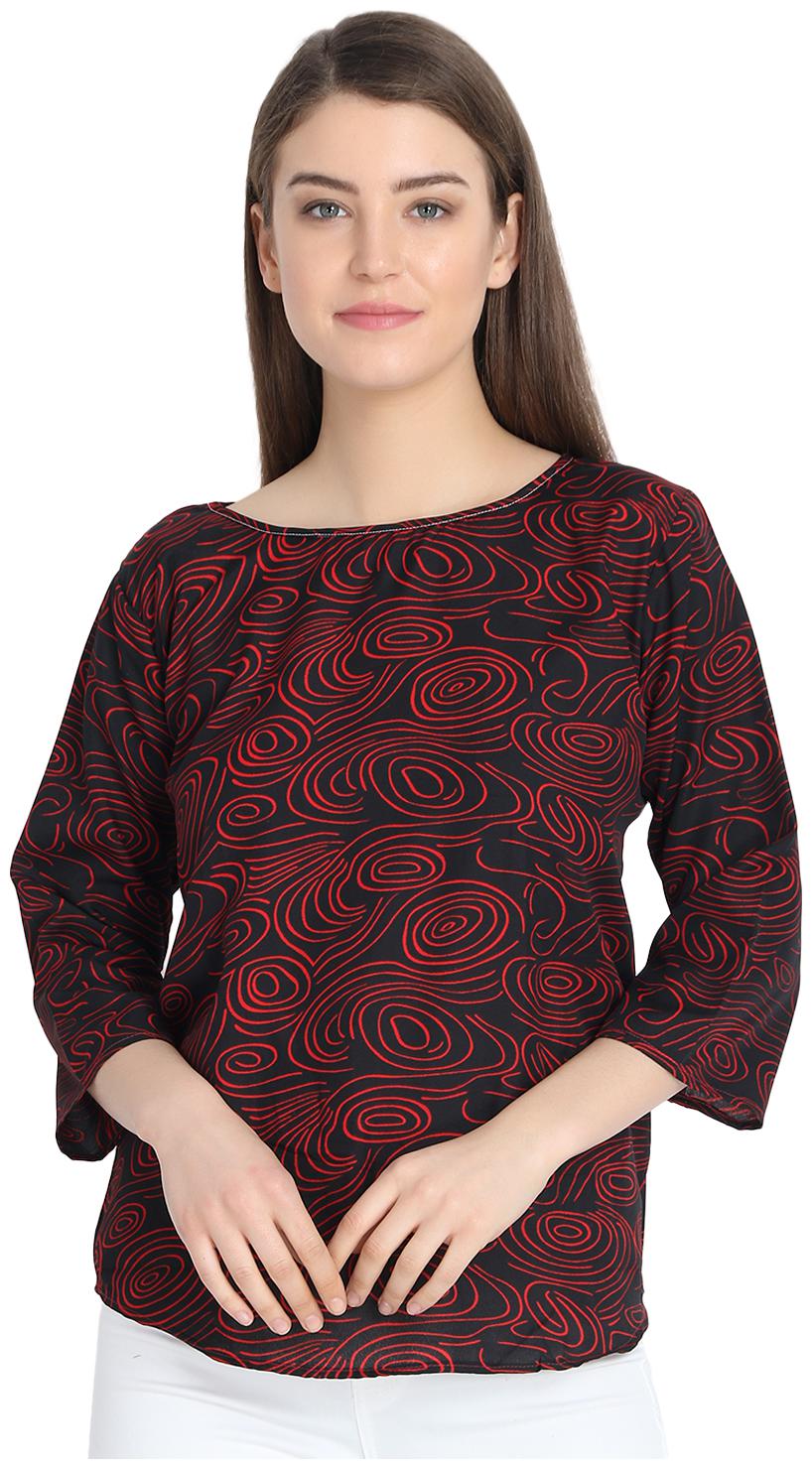 

AISA FASHION Women Printed Regular top - Maroon