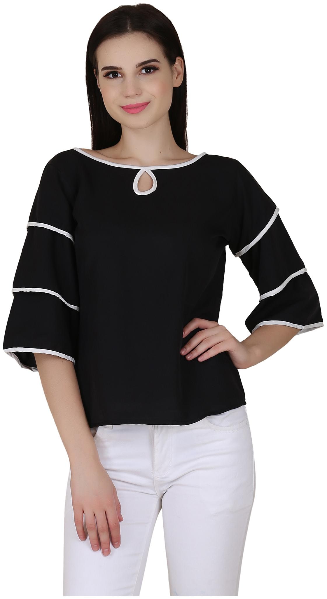 

AISA FASHION Women Solid Regular top - Black
