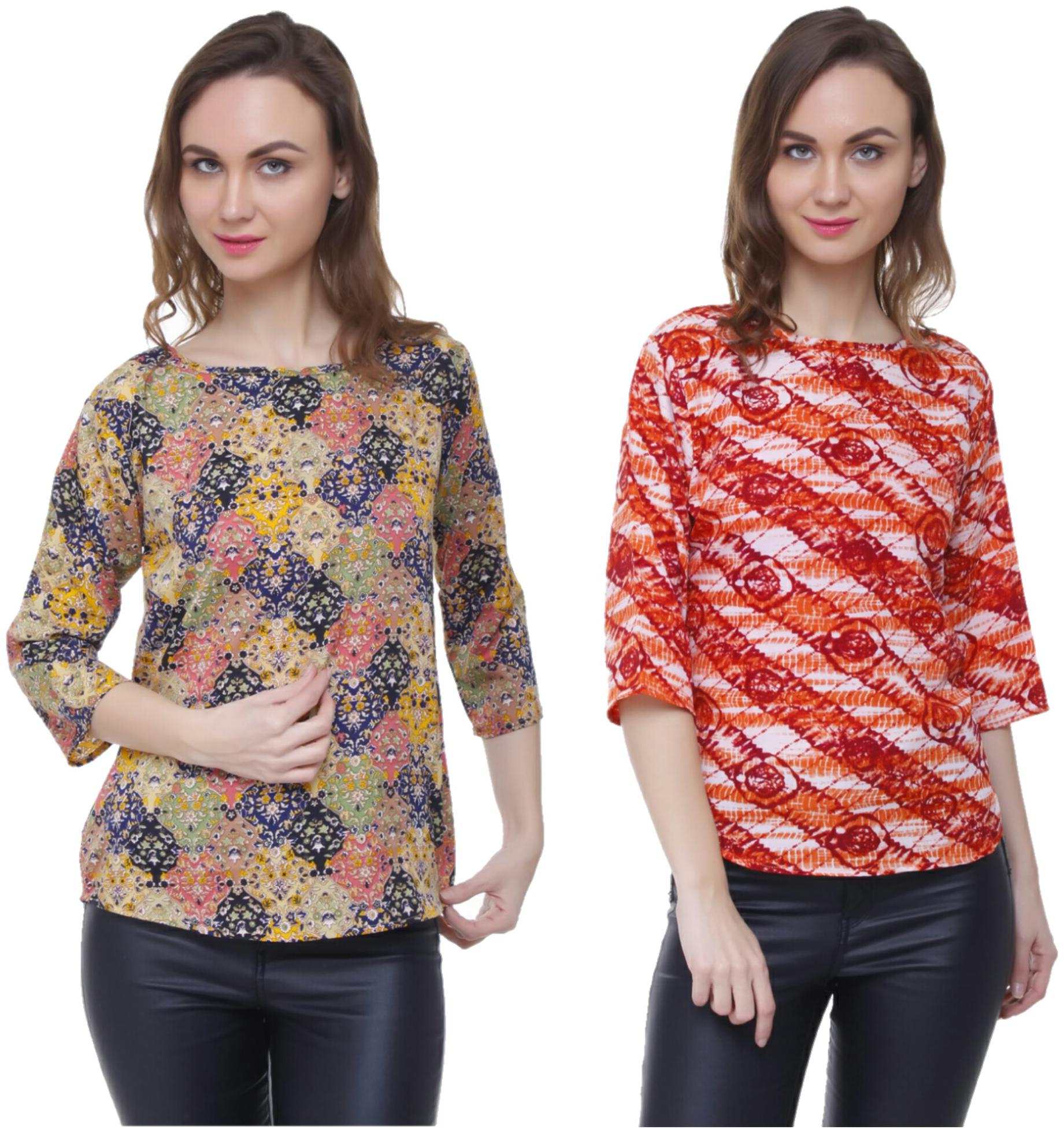 

AISA FASHION Women Printed Regular top - White