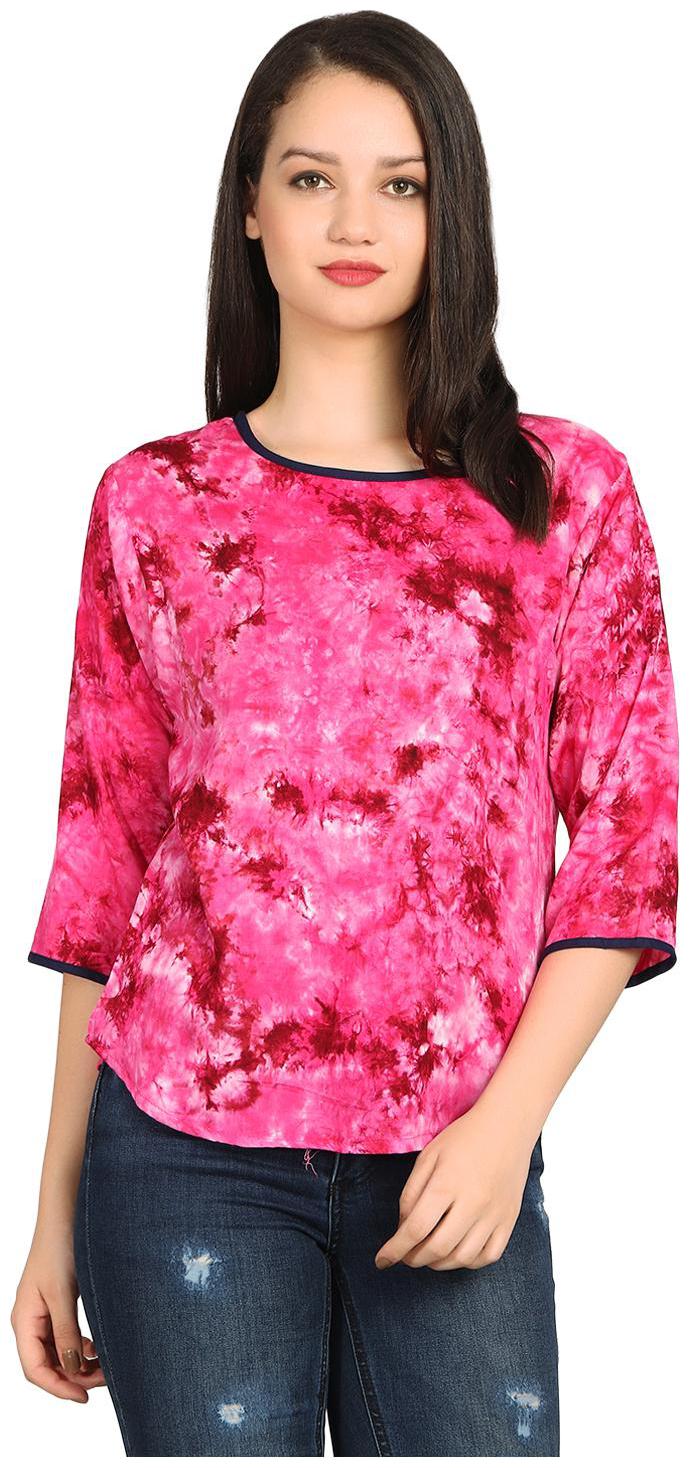 

AISA FASHION Women Printed Regular top - Pink