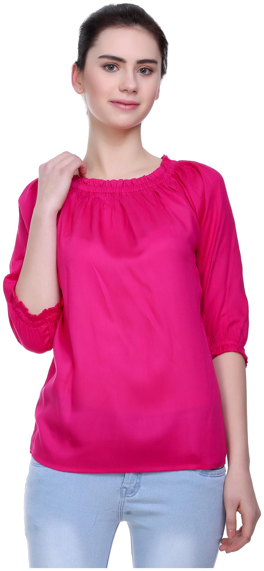 

AISA FASHION Women Solid Regular top - Pink