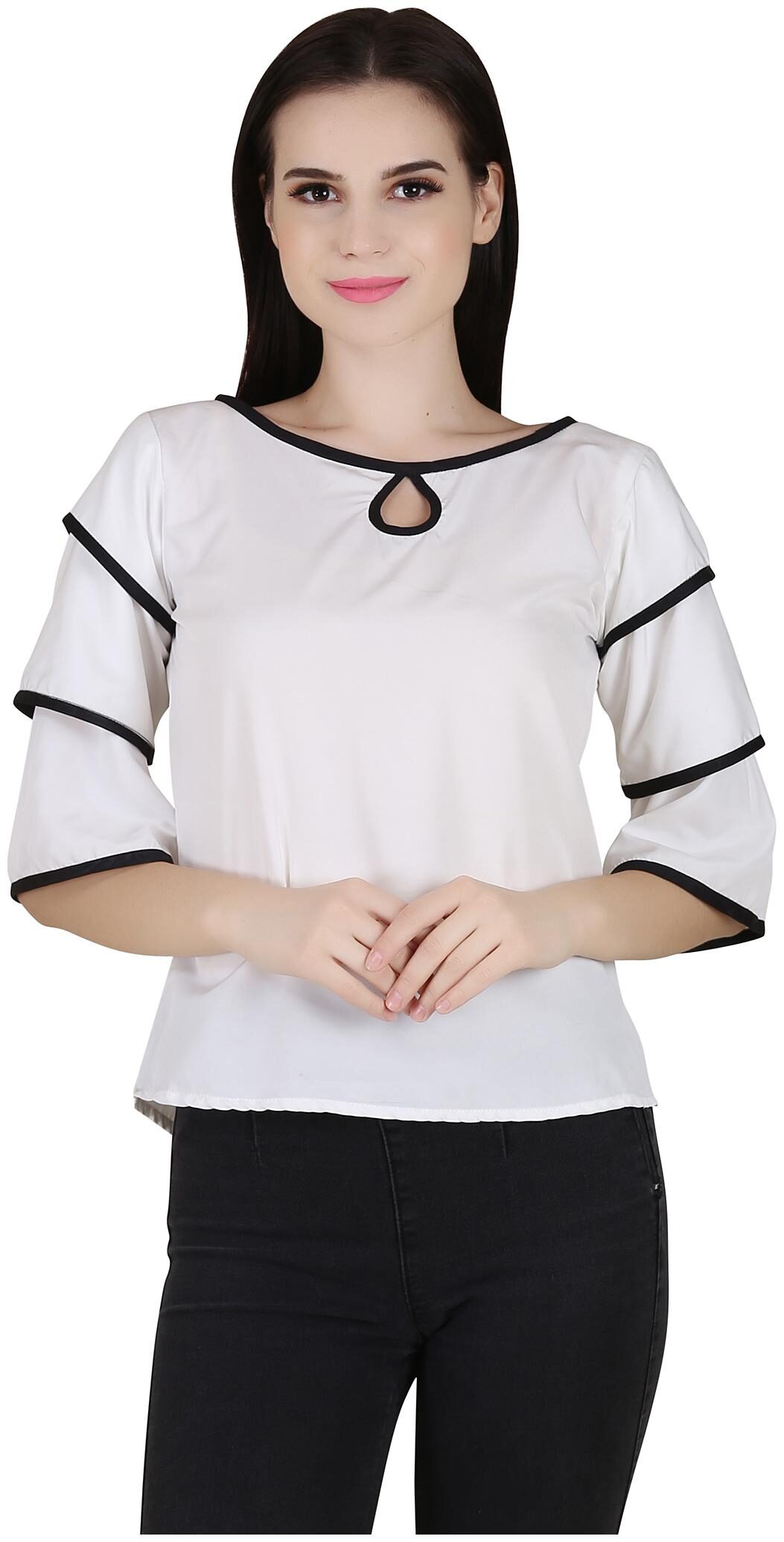 

AISA FASHION Women Solid Regular top - White