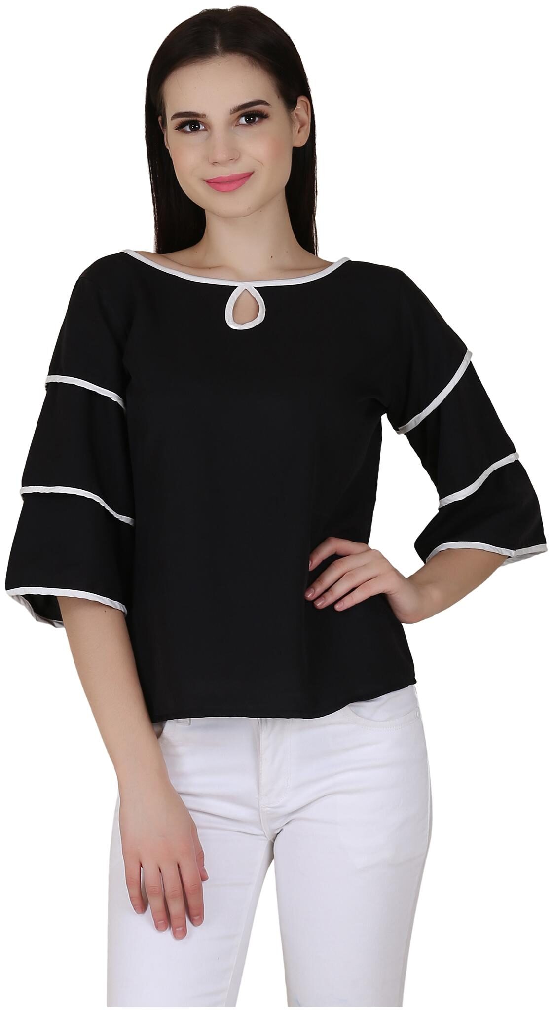 

AISA FASHION Women Solid Regular top - Black