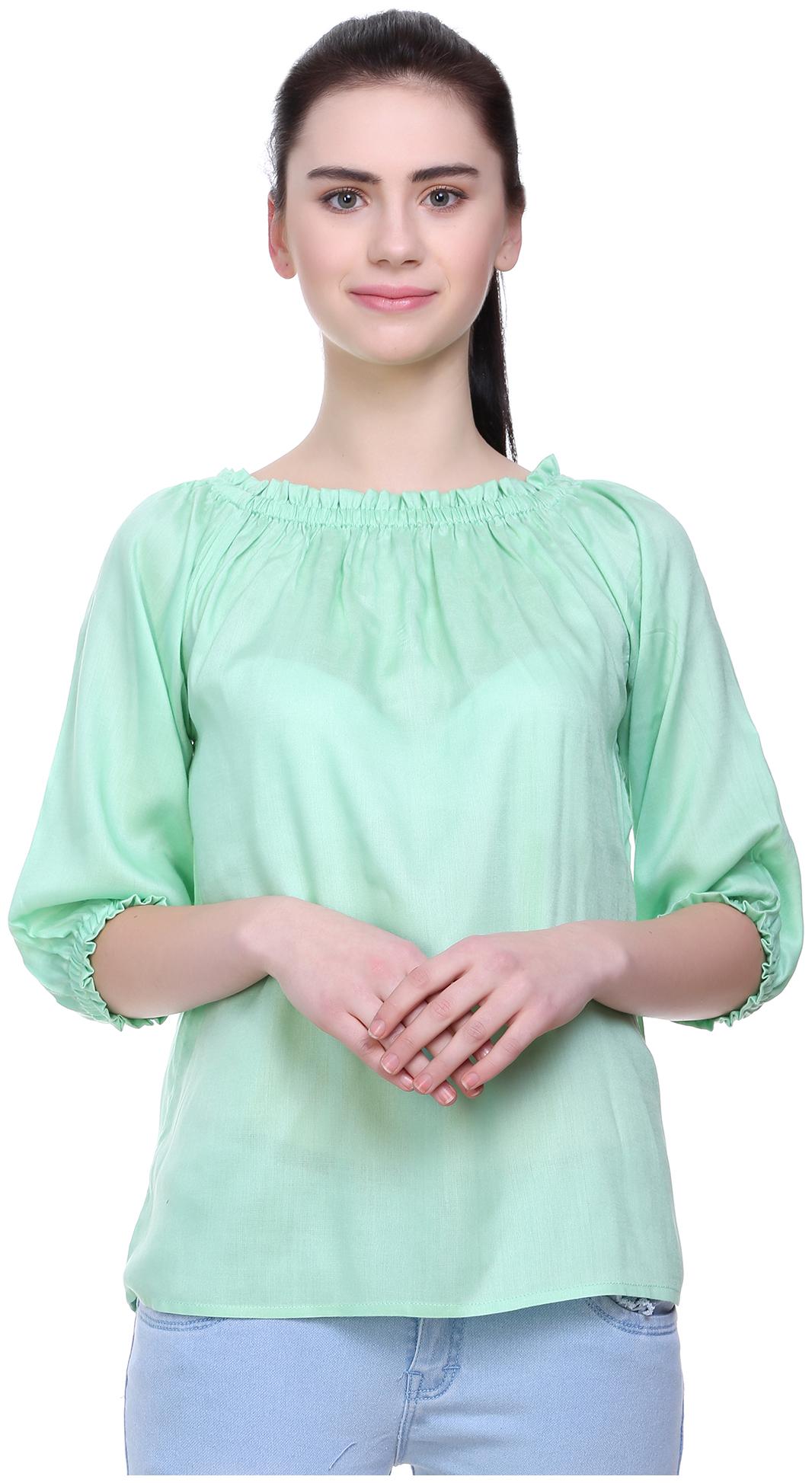 

AISA FASHION Women Solid Regular top - Green