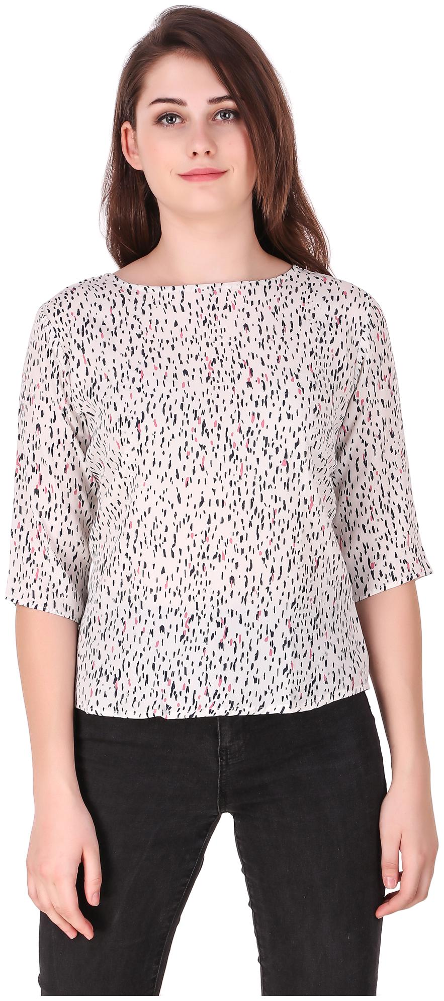 

AISA FASHION Women Printed Regular top - Beige