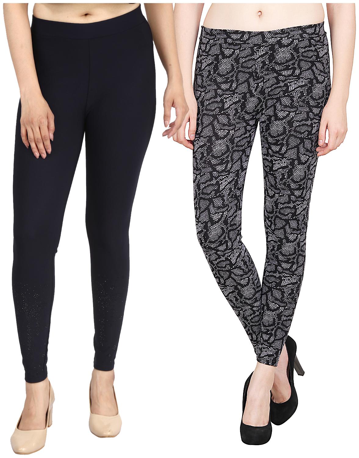 

Aiyra Women s Blended Printed Legging - Grey Black