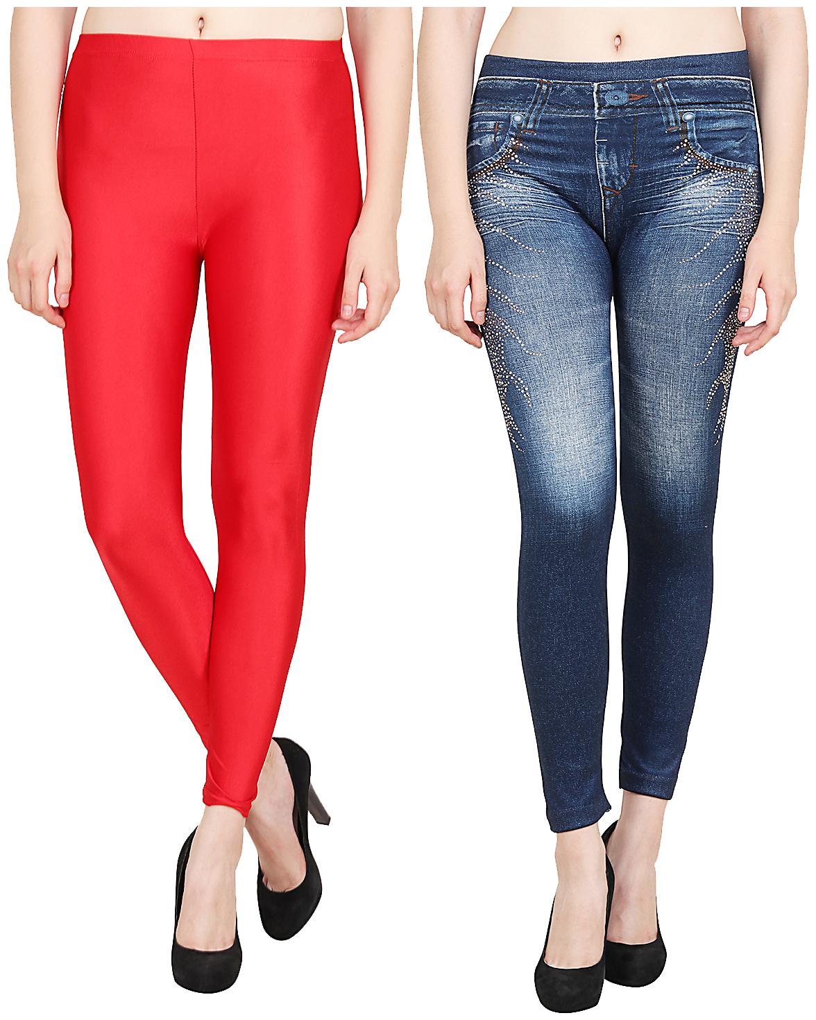 

Aiyra Women Red Blue Skinny fit Jegging Jeans