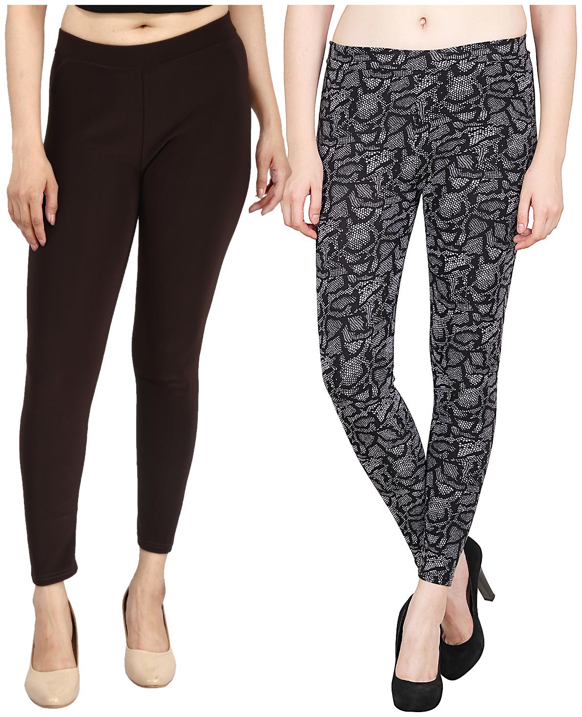 

Aiyra Women s Blended Printed Legging - Grey Black
