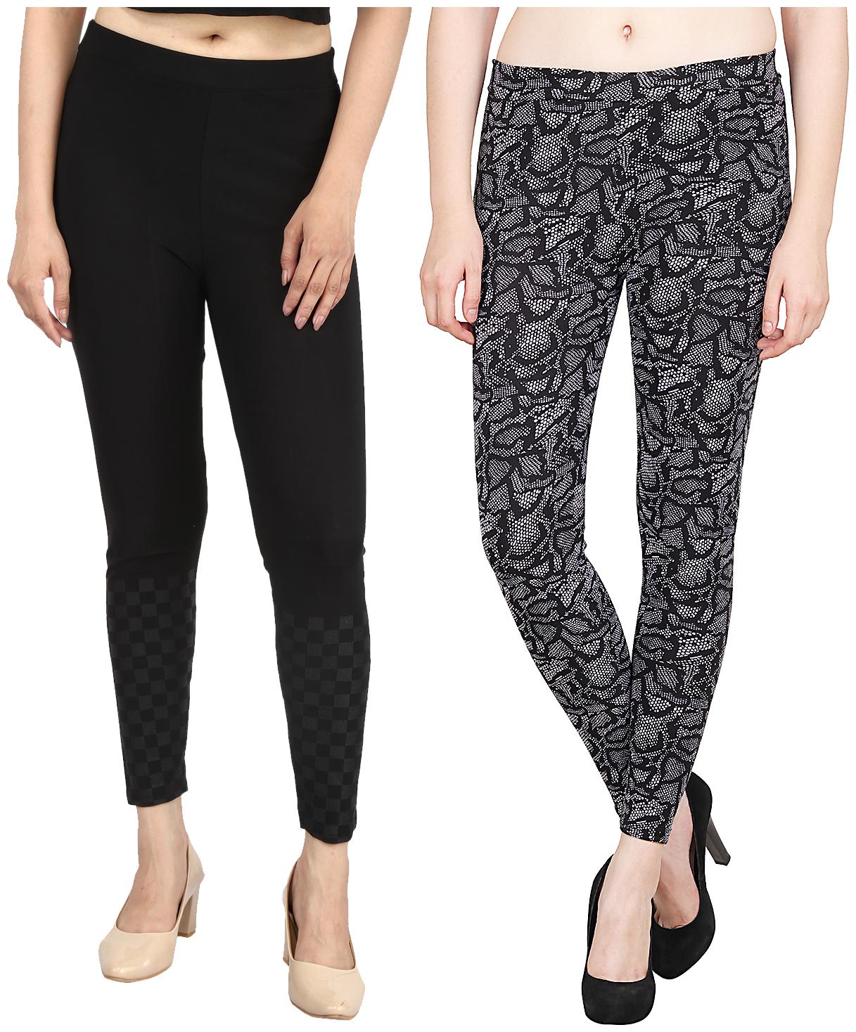 

Aiyra Women s Blended Printed Legging - Grey Black