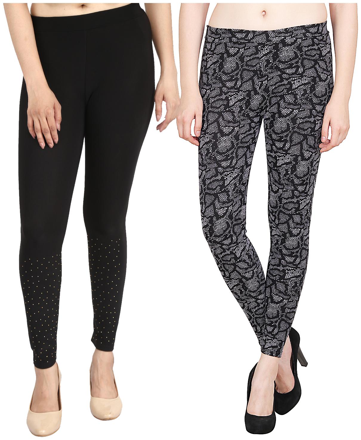 

Aiyra Women s Blended Printed Legging - Grey Black