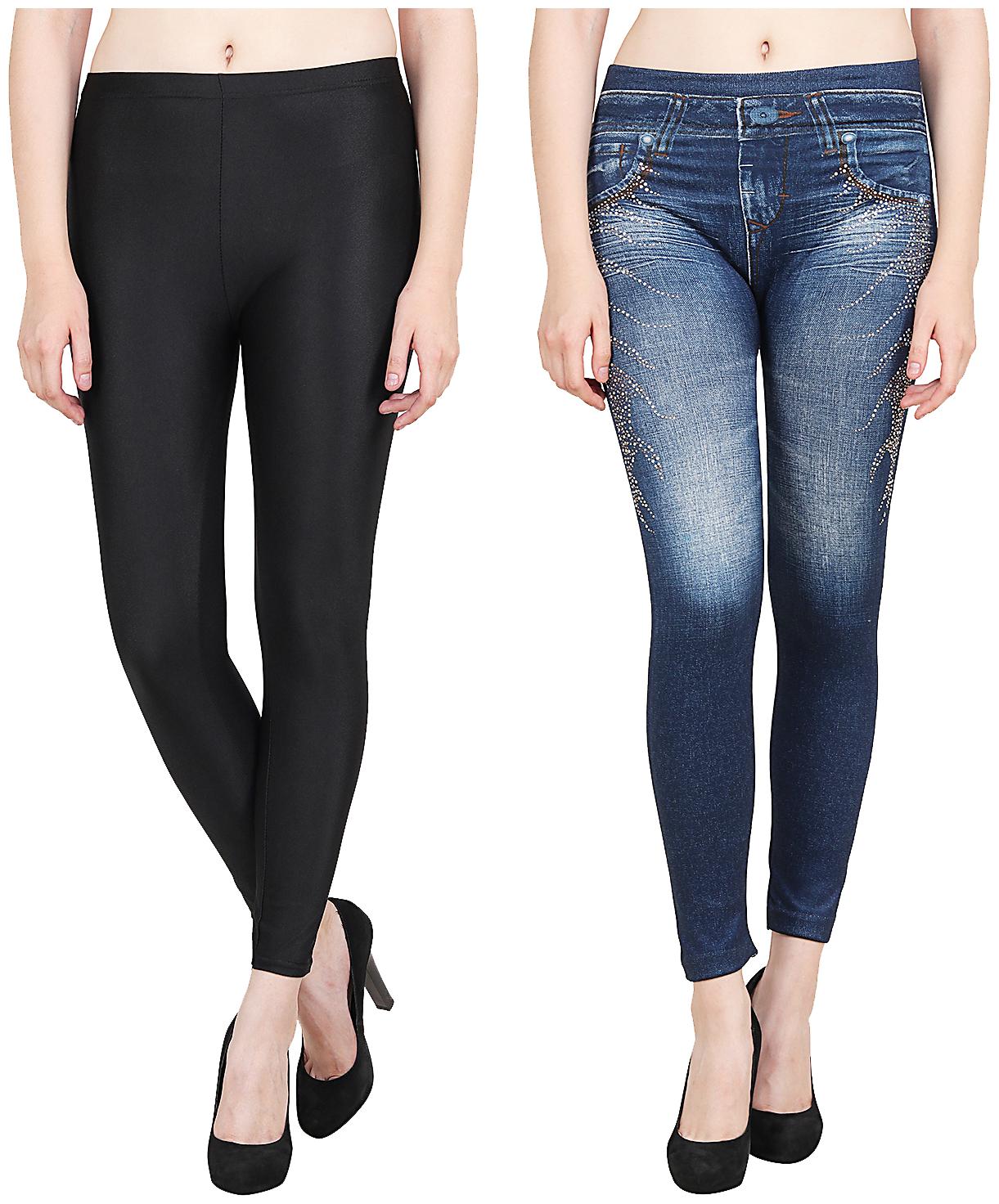 

Aiyra Women Blue Black Skinny fit Jegging Jeans