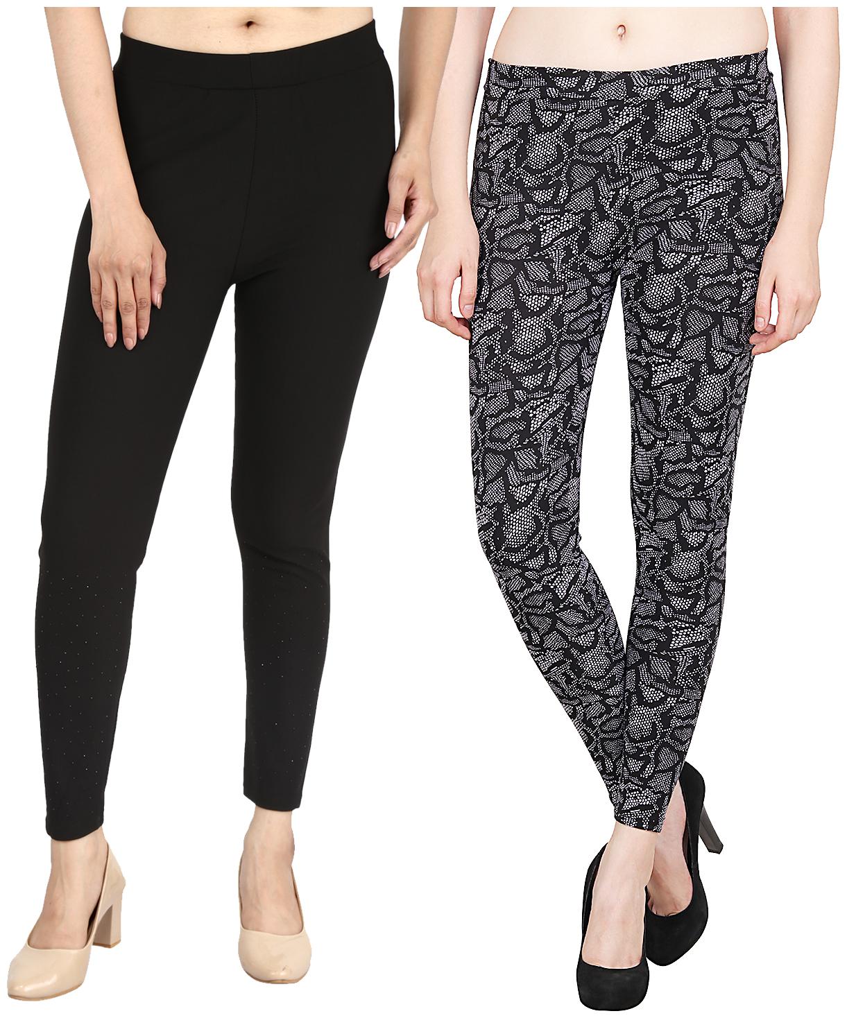 

Aiyra Women s Blended Printed Legging - Grey Black
