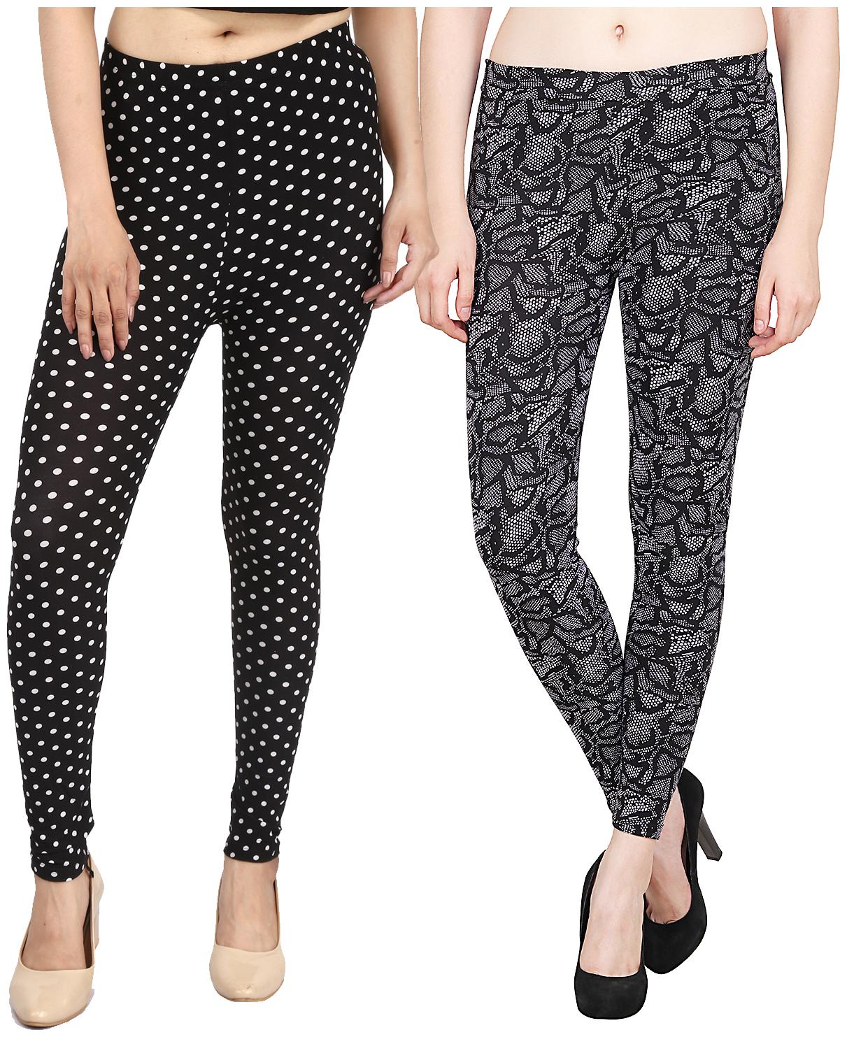 

Aiyra Women s Blended Printed Legging - Grey Black