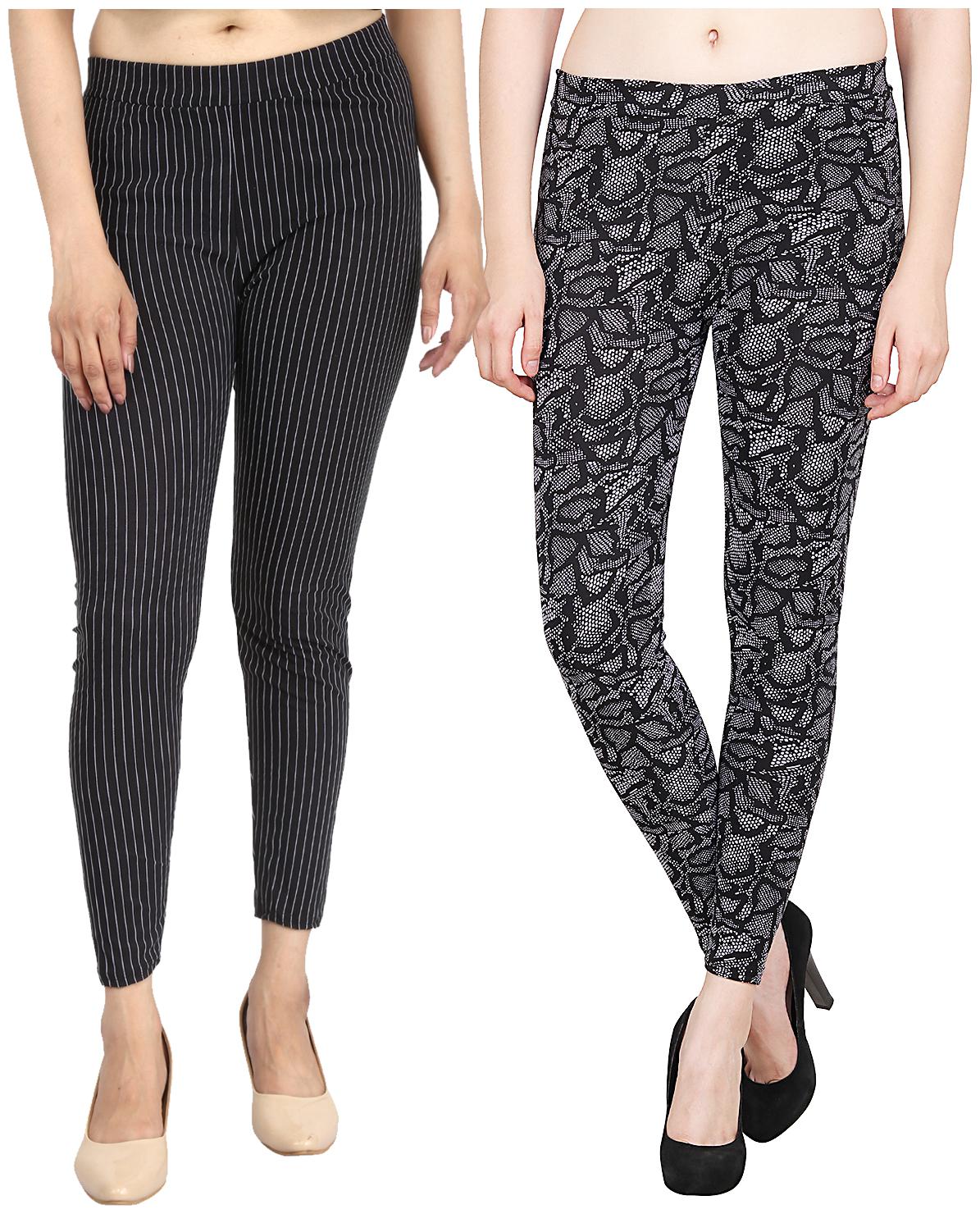 

Aiyra Women s Blended Printed Legging - Grey Black