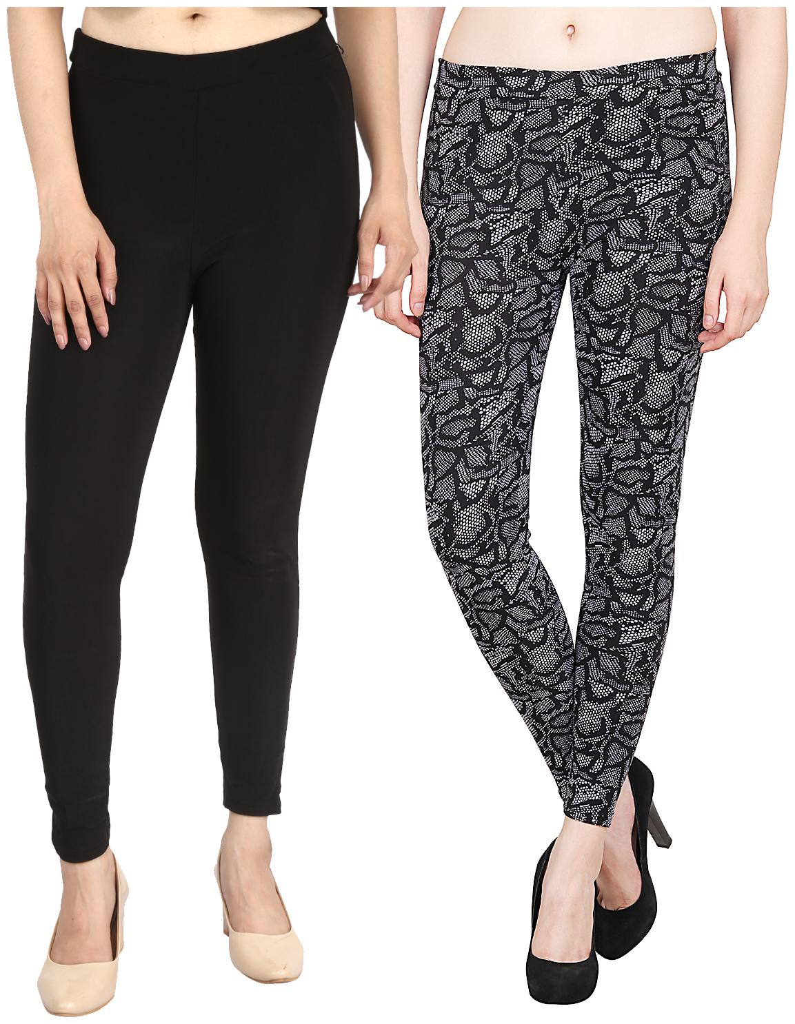 

Aiyra Women s Blended Printed Legging - Grey Black