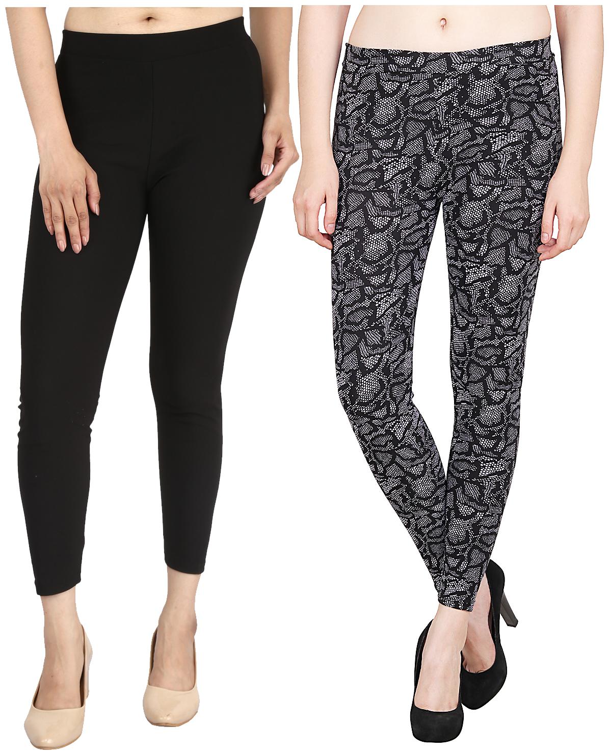 

Aiyra Women s Blended Printed Legging - Grey Black