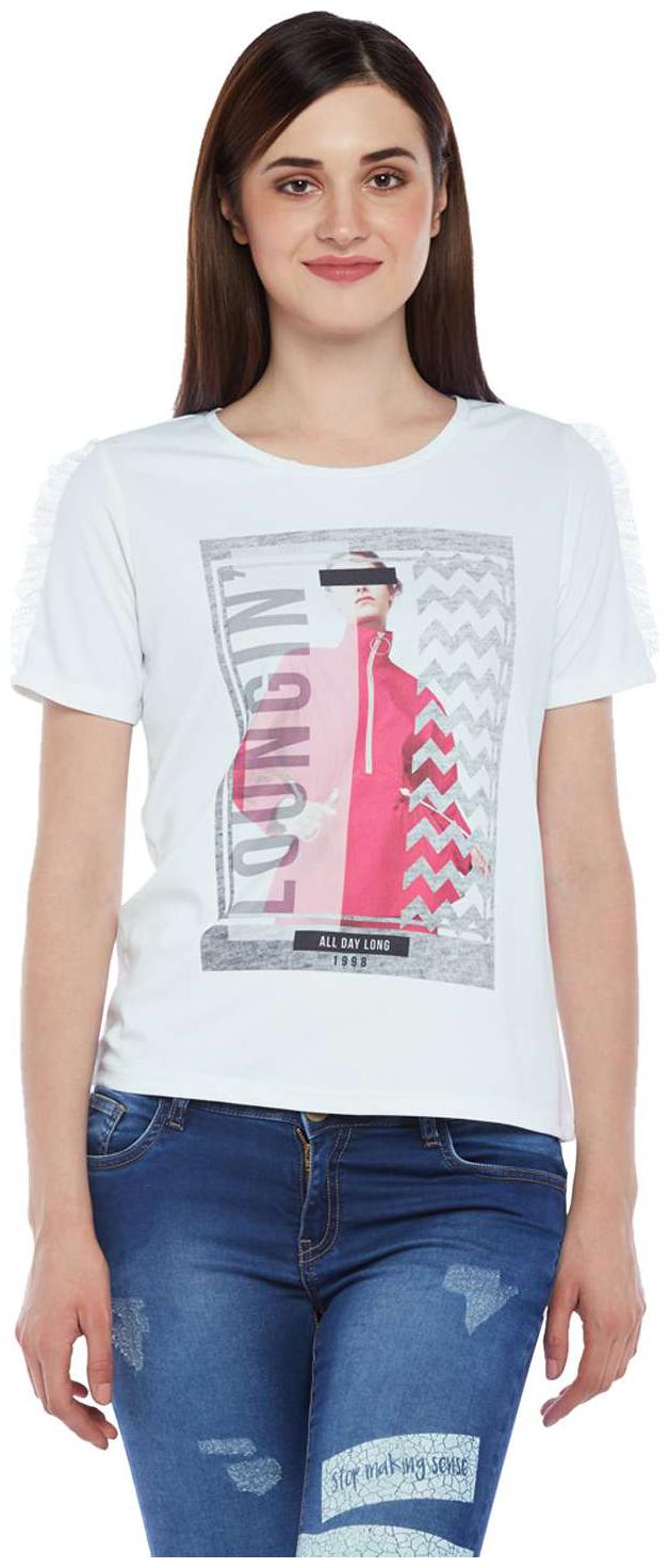 

Ajile By Pantaloons Women Printed Regular top - White