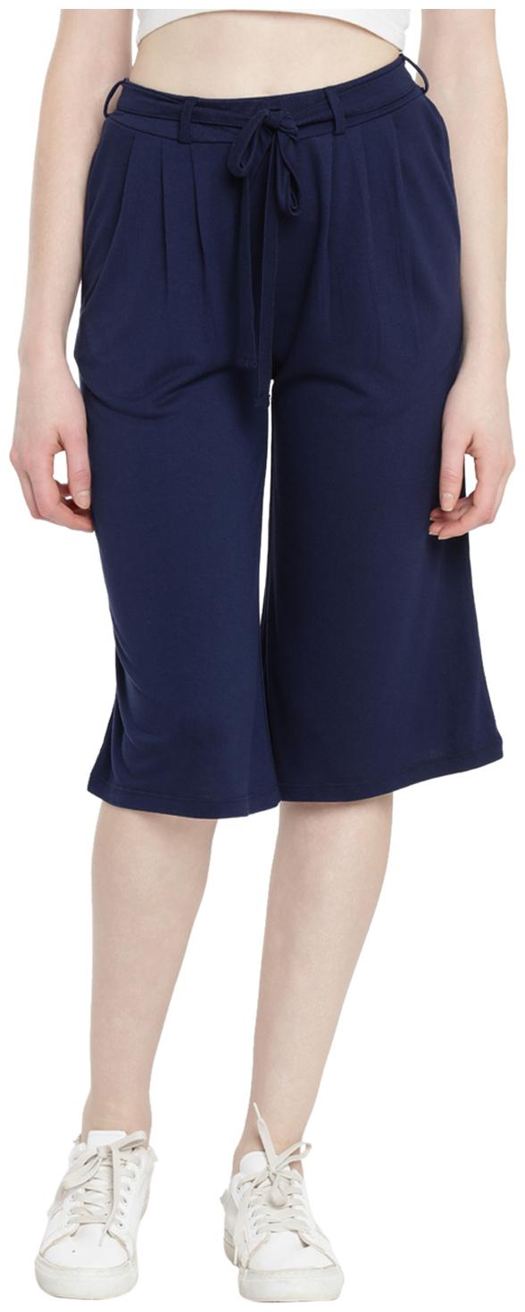 

Ajile by Pantaloons Women s White Solid Vortex Viscose Capri