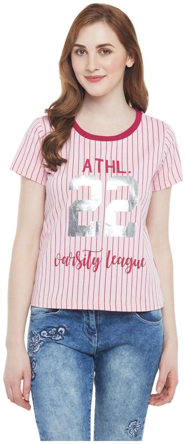 

Ajile By Pantaloons Women Printed Regular top - Pink
