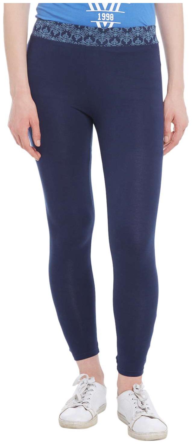 

Ajile by Pantaloons Women s Navy Printed Cotton Lycra Leggings