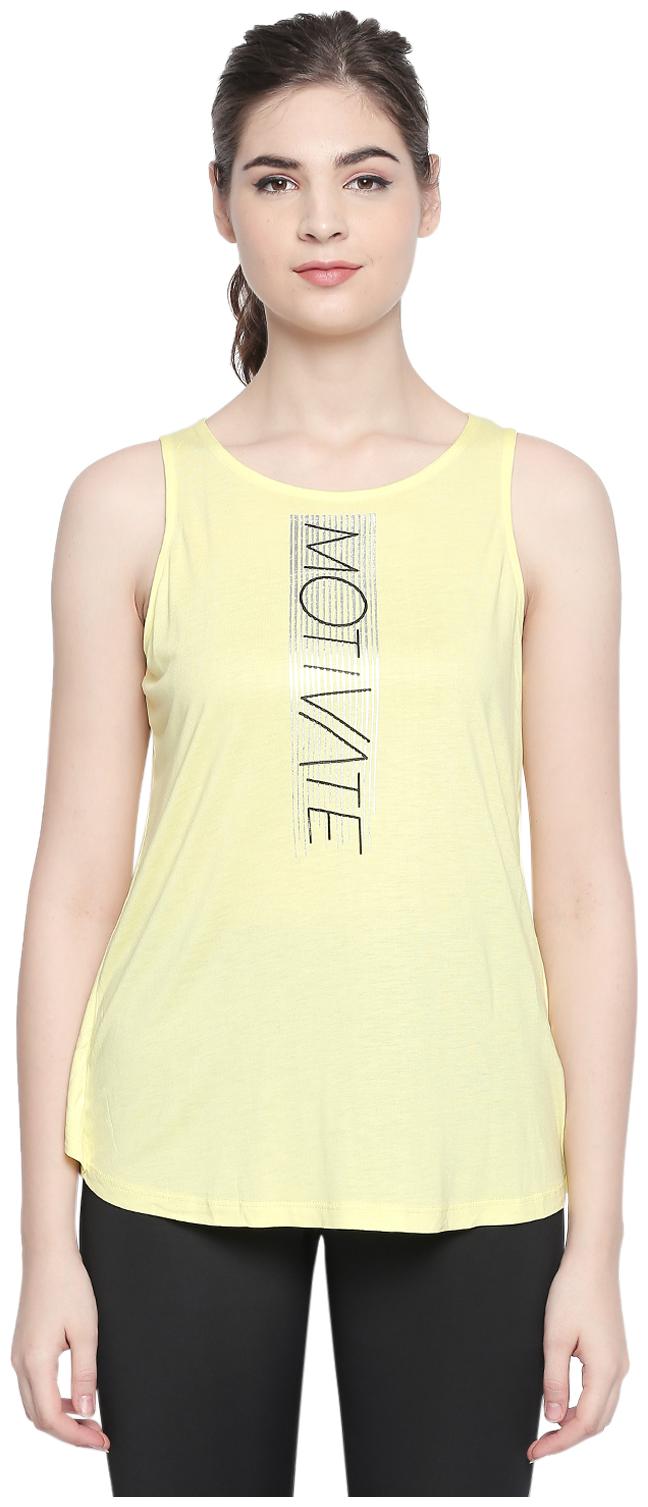

Ajile By Pantaloons Women Yellow Regular fit Round neck Cotton Tank top