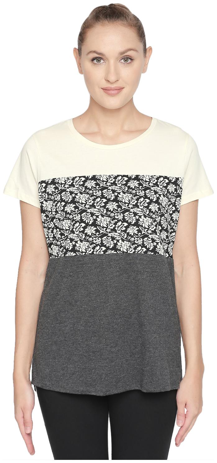 

Ajile By Pantaloons Women Printed Regular top - Grey White