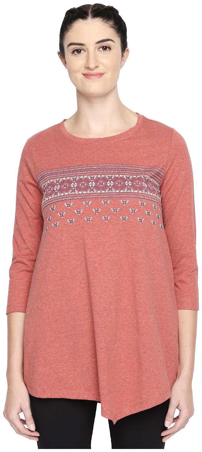 

Ajile By Pantaloons Women Printed Regular top - Pink